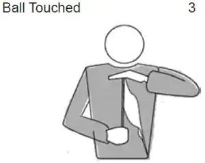 ball touched volleyball hand signal