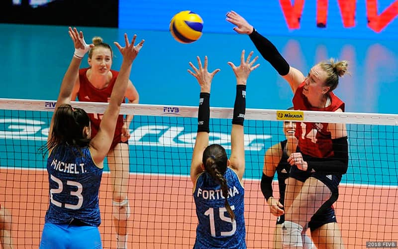 U.S. Women Block Argentina to End VNL Prelims - USA Volleyball