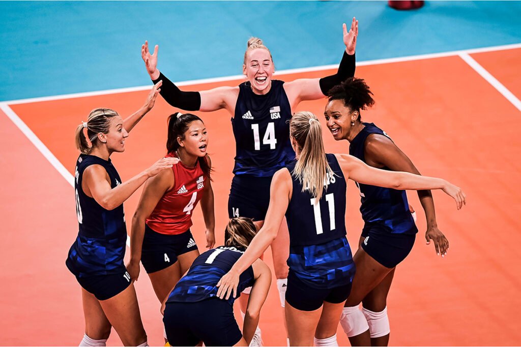 Womens Team Celebrates - USA Volleyball