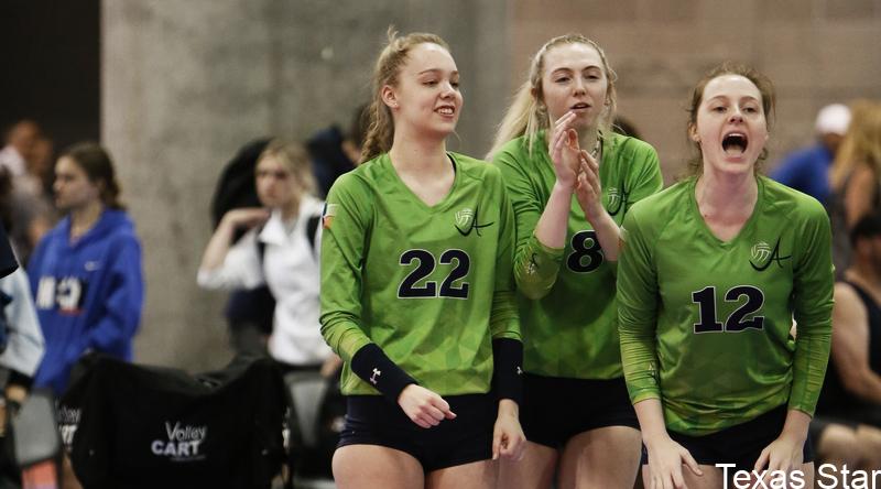 Girls cheering from sideline