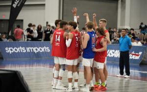 boys team celebrating on court