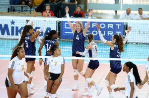 The U.S.A. U19 Girls NORCECA Pan Am Cup team defeats U.S. Virgin Islands 3-0 in first match