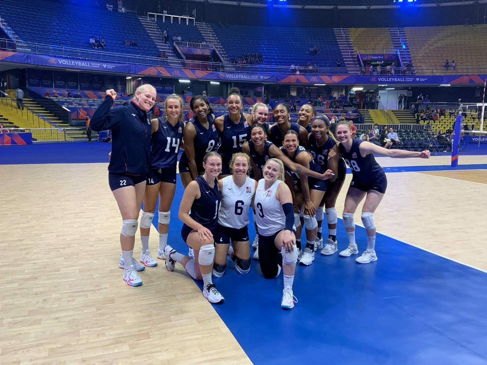 U.S Women's National Team after defeating Croatia in VNL.