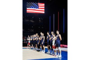 U.S. Men's National Team during national anthem vs. China.