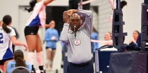 Male referee making a touch call