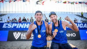 Trevor Crabb and Theo Brunner with their gold medals