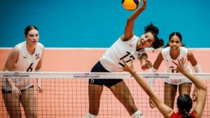 Taylor Harvey attacks for the U.S. Women's U21 Team