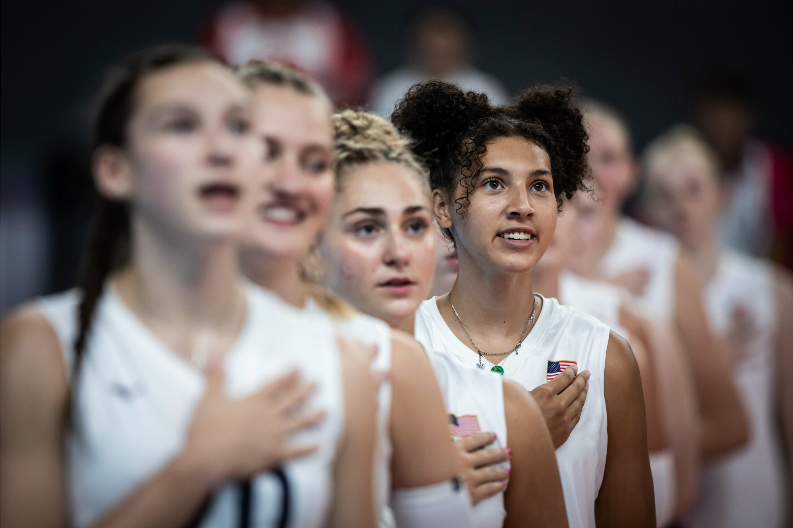 U.S. Women's U21 during National Anthem versus Brazil