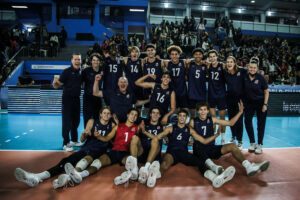 U.S. Boys U19 celebrating historic win over Bulgaria