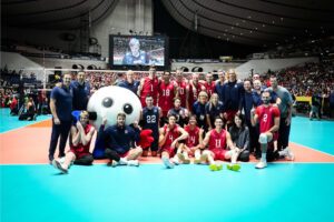 2023 U.S. Men's Team photo after qualifying for Olympics