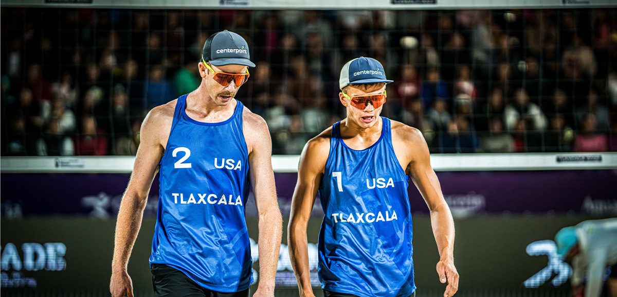 Miles Partain and Andy Benesh walking USA Volleyball