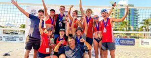 Beach team celebration