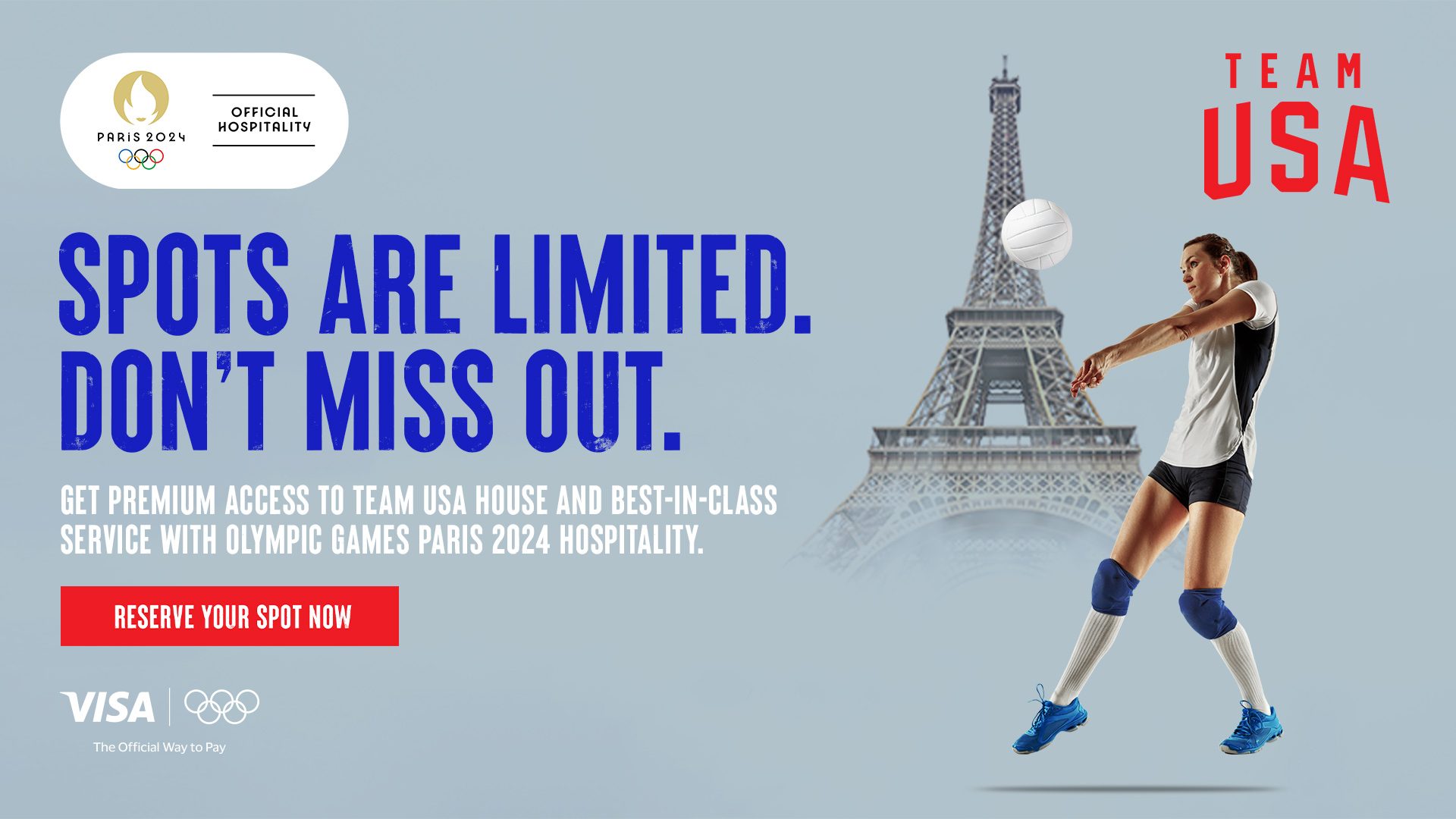 Spots are limited, don't miss out. Get premium access to Team USA House and best-in-class service with Olympic Games Paris 2024 Hospitality from Team USA. Reserve your spot now.