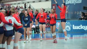 A5 players cheer from the sidelines