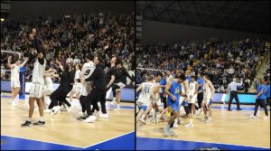 LBSU and UCLA men's volleyball teams