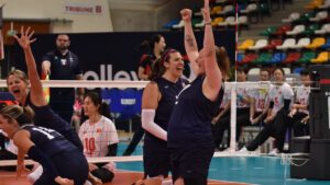 Monique Matthews cheers