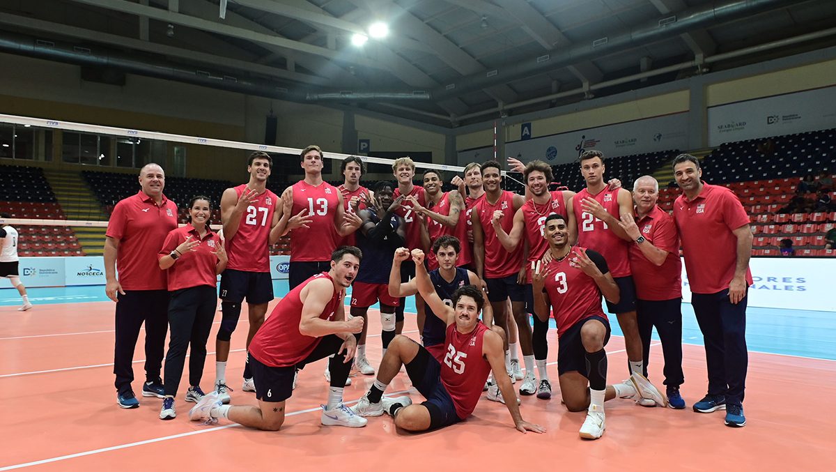 The U.S. Men's National Team poses after a win