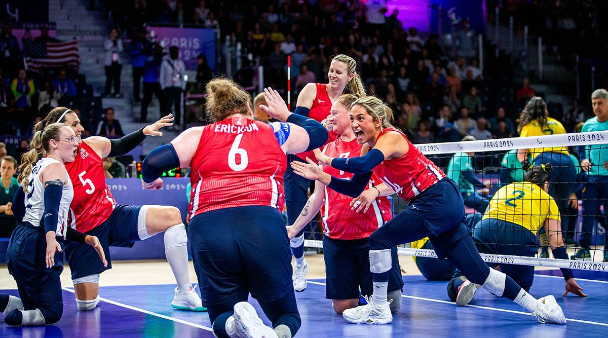 The U.S. Women's Sitting Team celebrates