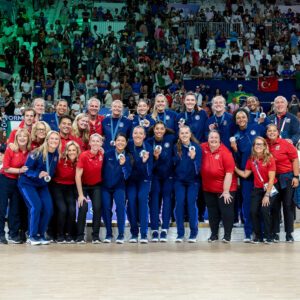 U.S. Olympic Women's Team with silver medals