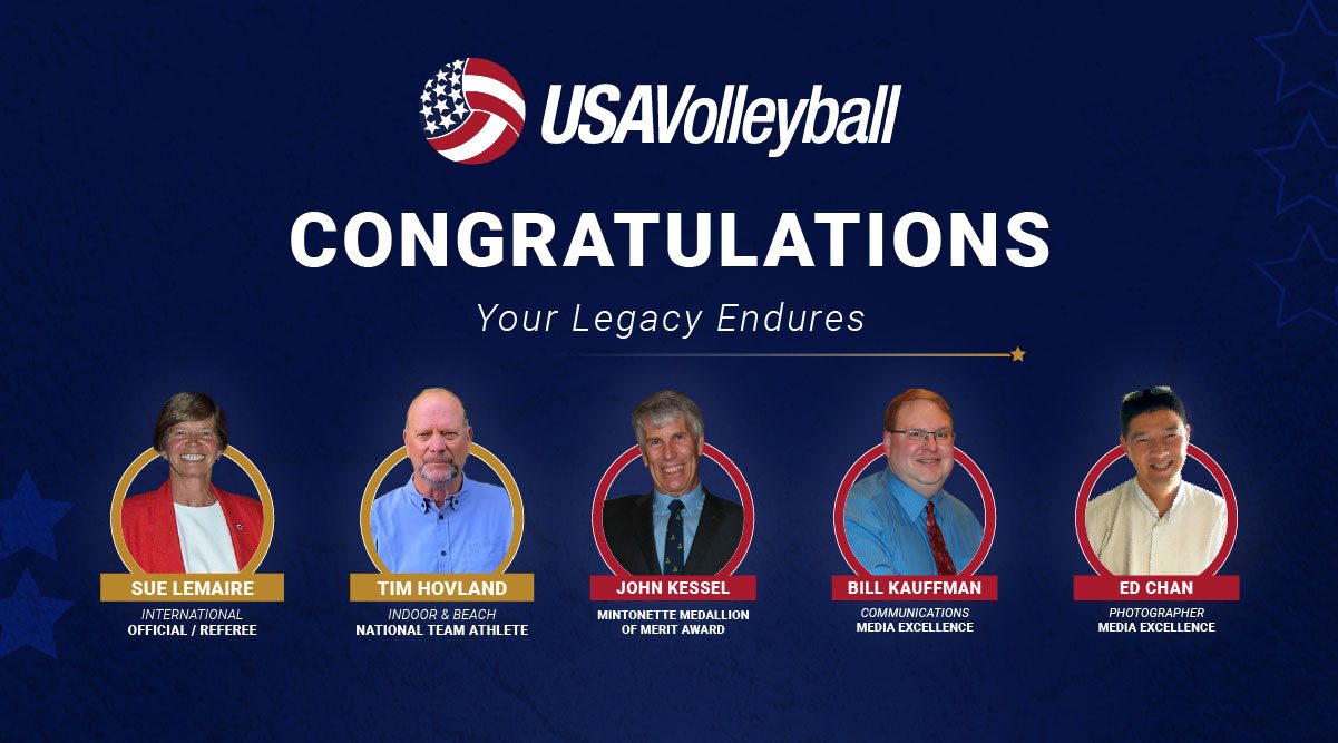 International Hall of Fame graphic with USAV award winners