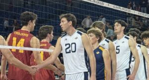Hilir Henno leads the handshake line after No. 2 UCI defeated No. 5 USC