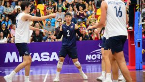 Roan Alviar celebrates on the 2024 U21 Men's National Team (NORCECA)
