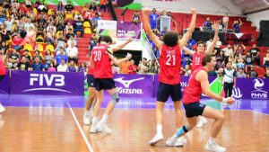 The men's u21 team celebrates