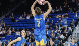 Andrew Rowan sets for Cooper Robinson and Sean Kelly (UCLA Athletics)