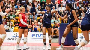 Olivia Henry celebrates