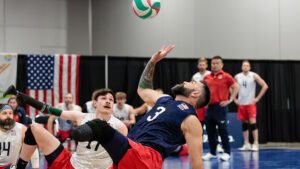 Nick Dadgostar leans back for a ball