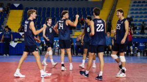 U.S. men's u23 team celebrates on the court