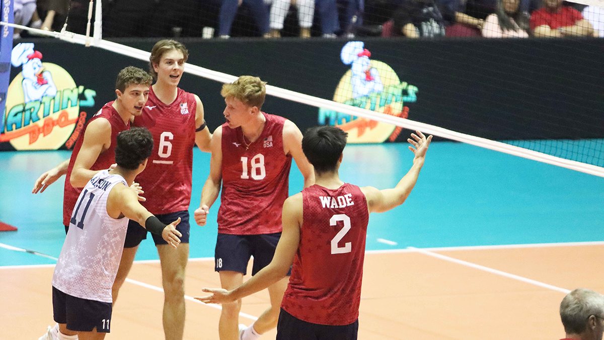 The U.S. celebrates a point