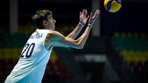 Grant Lamoureux serves