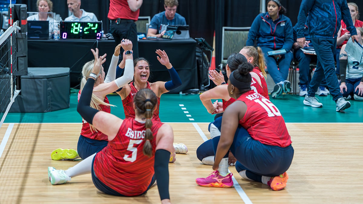 The U.S. Women's Sitting National Team celebrates