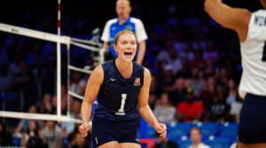 Micha Hancock celebrates