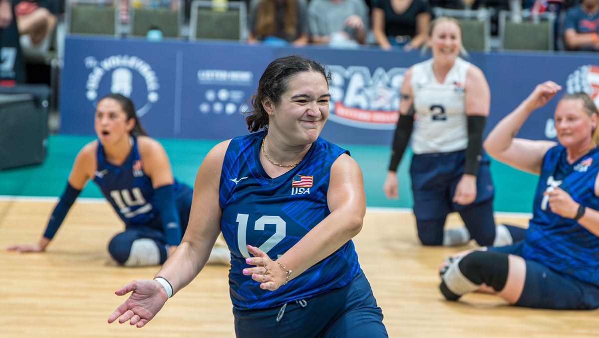 Emma Schieck celebrates
