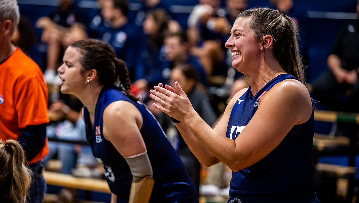 Jessie West cheers her teammates