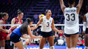 Avery Skinner celebrates