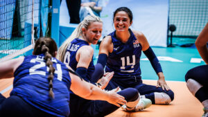 Kaleo Maclay and Tia Edwards celebrate